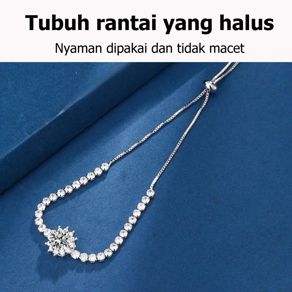 Gelang moissanite imitasi kelas atas, desain bulat dan persegi, tali yang dapat disesuaikan, gelang zirkon super berkilau untuk wanita, sepenuhnya transparan dengan tatahan zirkon berkilau tinggi, menampilkan kilau yang memukau.