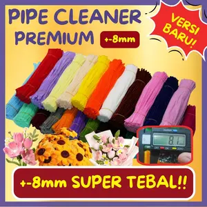 [100PC] PREMIUM 8MM KAWAT BULU WARNA TEBAL 30Cm / Kawat Bulu Mercy Pipe Cleaner Tangkai Bunga Kawat Hijau 40cm / Kawat Bulu Mainan Anak Craft Diy Kerajinan Tangan ANEKA DIY Pipe Cleaner