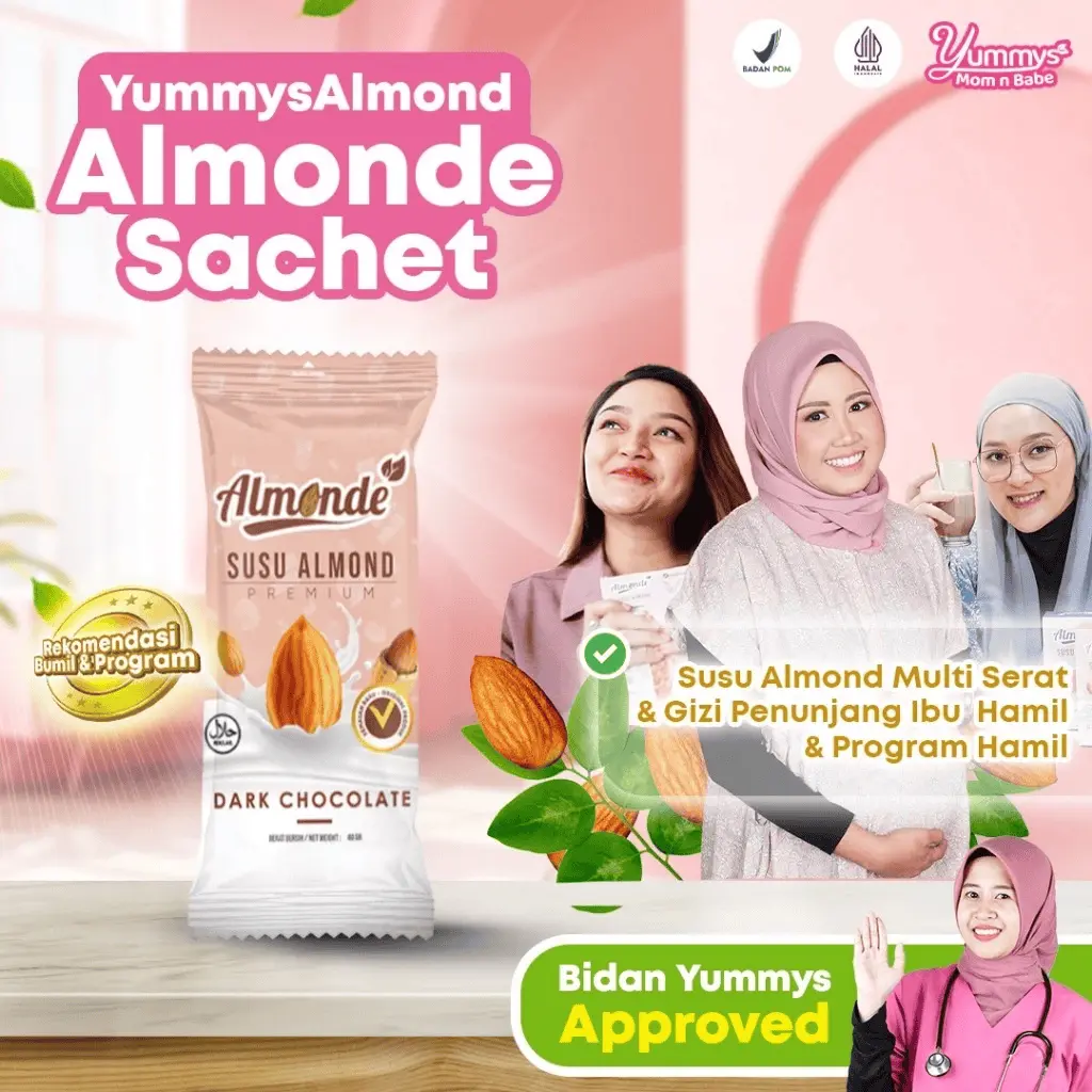 ALMONDE SACHET - Susu Almond untuk TM 1 hingga TM 2 | Nutrisi Untuk Bunda &Tumbuh Kembang Si Kecil