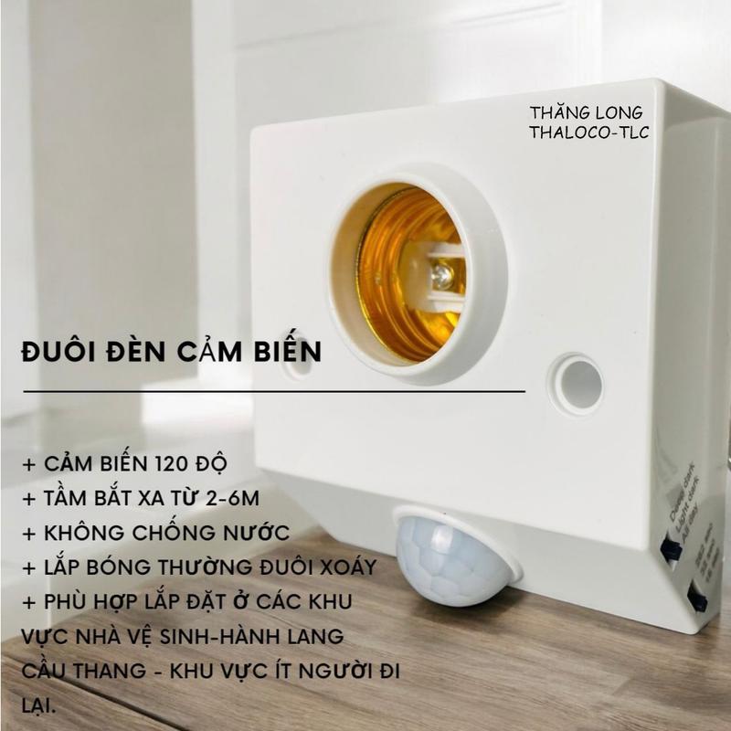 Đuôi đèn cảm ứng chuyển động sử dụng tia hồng ngoại chuôi đèn cảm biến ứng tự sáng khi có người, tắt khi không người