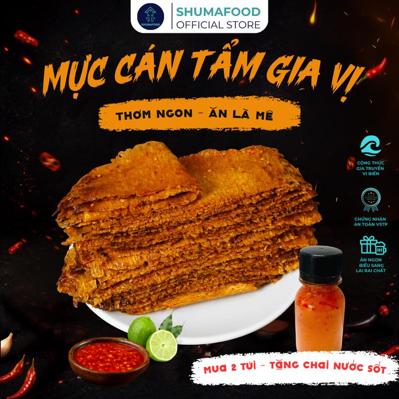 Khô Mực cán tẩm gia vị nha trang SHUMAFOOD dày cơm dai ngon ngọt hậu Snack Ăn…
