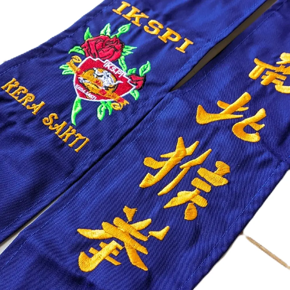 sabuk ikspi biru drel sabuk beladiri ikspi bahan drel mawar Boxing Samsak
