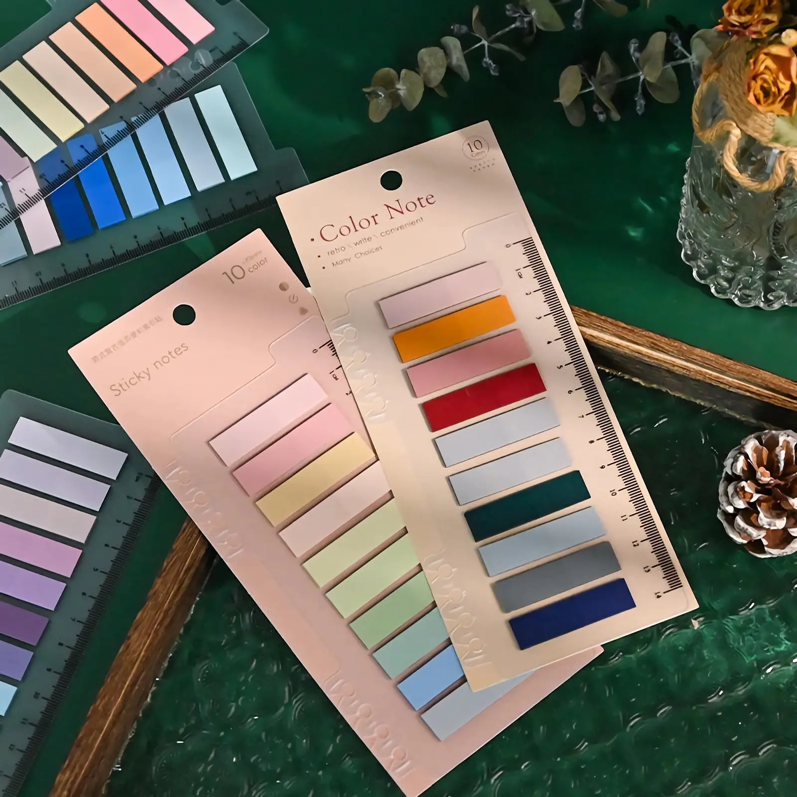 200pcs Retro Colorful Sticky Notes Loose-Leaf Bookmark Sticker Pad Label Notepad Index Memo Sticker Pad School Office Stationary Stationery Paper