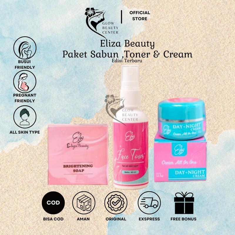 Eliza Beauty Paket Lengkap Perawatan Wajah Sabun Toner & Cream Untuk Mencerahkan Memutihkan Mengencangkan Pelembab Facial 0