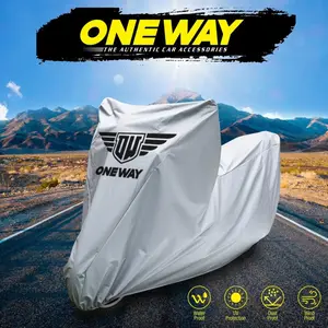 Sarung Cover Penutup Motor ONEWAY Silver Beat, Scoopy ,Fazzio ,Fillano, Stylo,Vario 125 , Vespa , Revo, Jupiter, Satria, PCX, NMAX, AEROX, CBR150, NINJA, LEXI, GSX 4 UNIVERSAL  Waterproof Anti Air & Panas Karet Pengunci Motorcycle Cover Anti UV