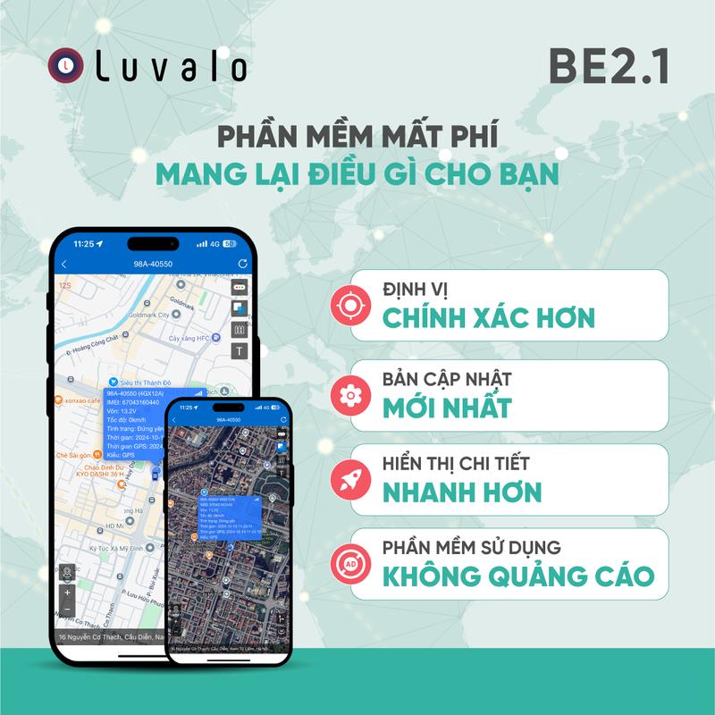 Định vị xe máy mini thiết bị định vị Gps ô tô giám sát hành trình kết nối điện thoại Luvalo BE2.1 2