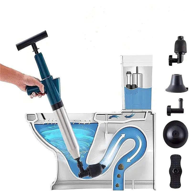 Thông Bồn Cầu Bơm Hơi Tự Động Thông Tắc Chậu Rửa Bát Bồn Tắm - Khí Nén Agt Cực Mạnh 8kg