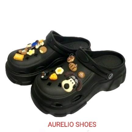 [AURELIO] - Sandal Lebaran 2024 Model baru Jibbitz Dog Variasi Donat Tinggi 7 Cm Karet limitless sandal Wanita 7