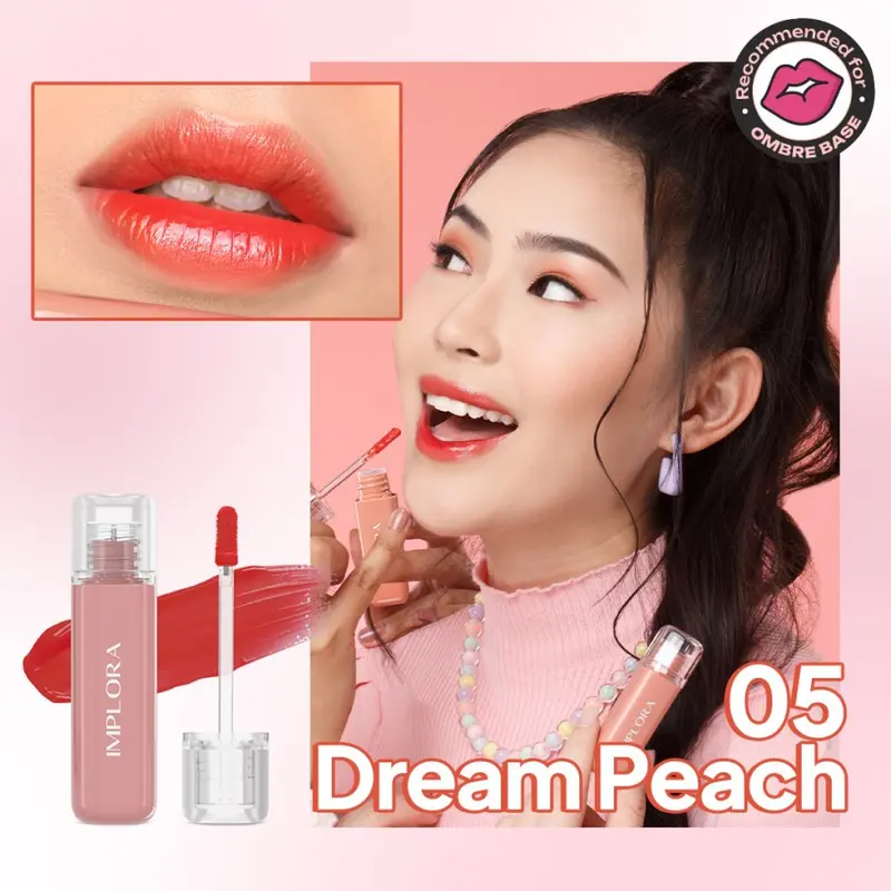 Implora Jelly Tint Lipstik Gel Gloss 5ML - Bibir Halus, Bervolume, dan Melembabkan Bibir - Orange 6