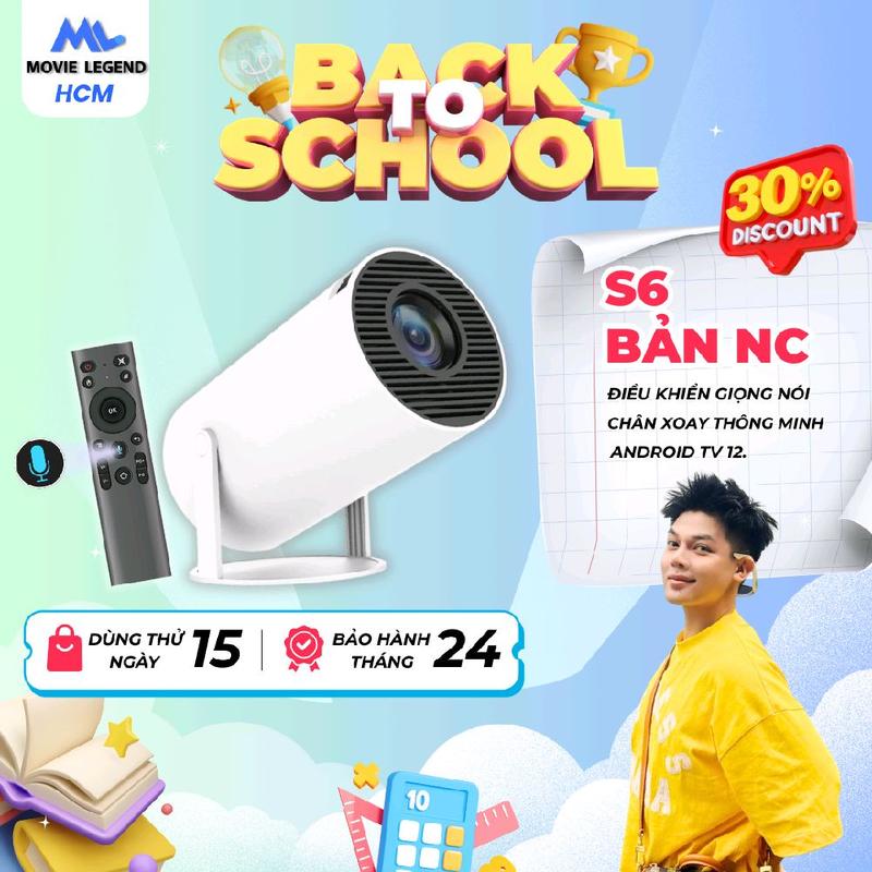 [Deal Sinh Nhật Bé Duy][Bản Nâng Cấp 2025] Máy Chiếu S6 Chính Hãng - Máy Chiếu Movie Legend - Hỗ Trợ Full HD - SG - HCM