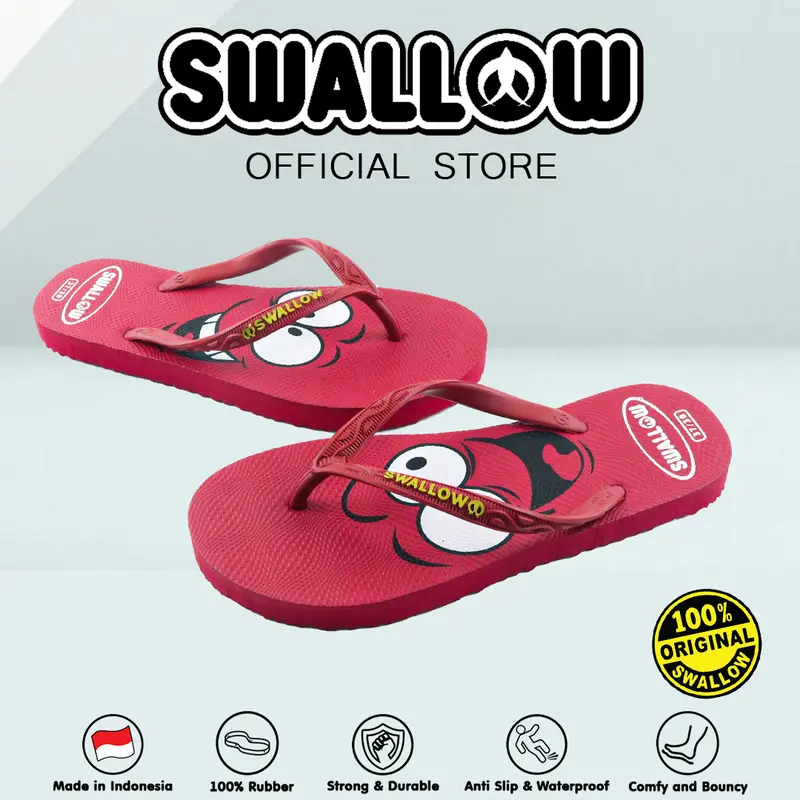 Swallow Sandal Jepit Emoji - Sendal Karet Dewasa Wanita Pria Anti Selip 6