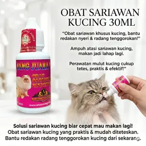 Obat Sariawan dan Radang Tenggorokan untuk Kucing 30ml