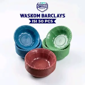 (50 PCS) Baskom Hajatan Barclays isi 50 pcs Bahan Plastik Tebal Warna Merah Hijau Biru Cocok Untuk Acara Hajatan atau Syukuran | Baskom Serbaguna
