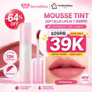 BNB barenbliss Apple Makes Adorable Mousse Tint Lip Mousse Tint Transferproof Anti Kering Tahan 12 Jam  Mousse Tint Melembapkan Transferproof  Hasil Satin 12 Jam