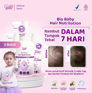 Cinta Mama Bio Baby Hair Nutrilotion 3 Botol Bayi & Anak - Penumbuh & Penebal Rambut Dalam 7 Hari - Cocok Untuk Kulit Sensitif - Bayi 0 Bulan s/d Dewasa - Wangi Seharian 60ml