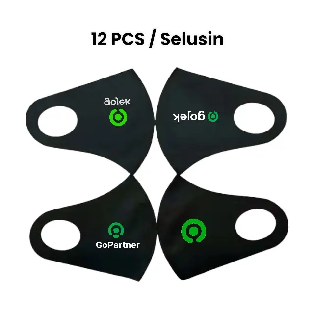 Selusin 12 PCS Masker Scuba Motif Ojol Pria Wanita Gojek 0