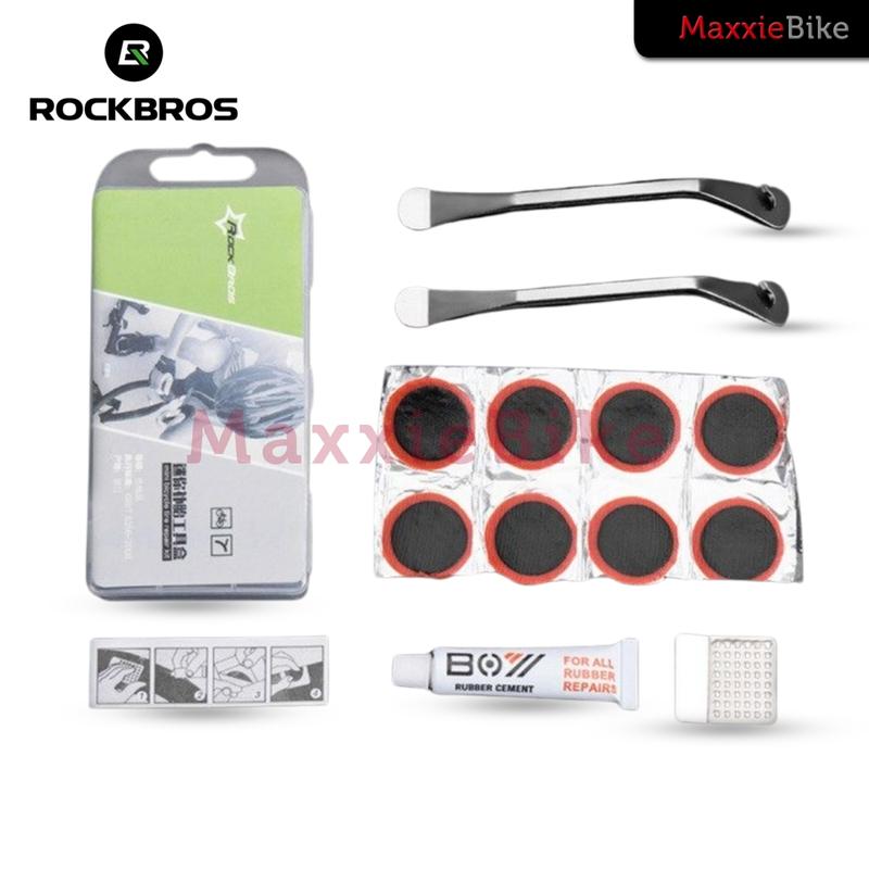 ROCKBROS GJ2145 Bike Inner Tire Repair Tool Set Kit Patch Cungkilan Lever Lem Tambal Ban Sepeda Metal Portable Outdoor 1
