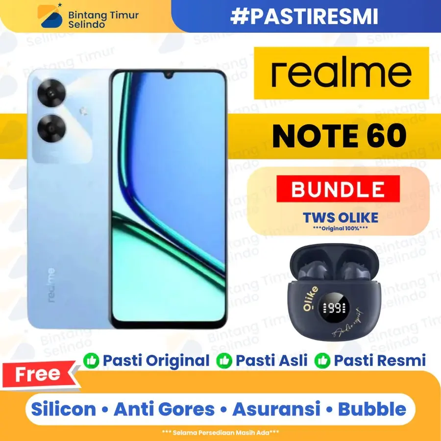 Realme Note 60 [4GB+64GB] [6GB+128GB] Garansi Resmi 1 Tahun
