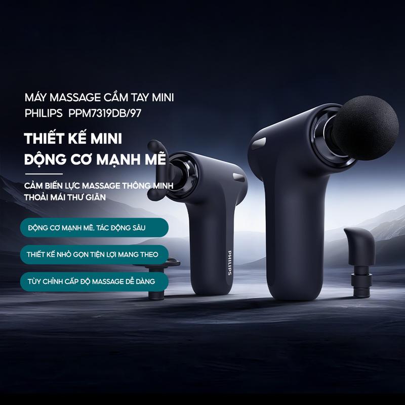  Máy Massage Cầm Tay Mini PHILIPS  PPM 7319DB 97 - Thiết kế mini động cơ mạnh mẽ  thoải mái thư giãn 