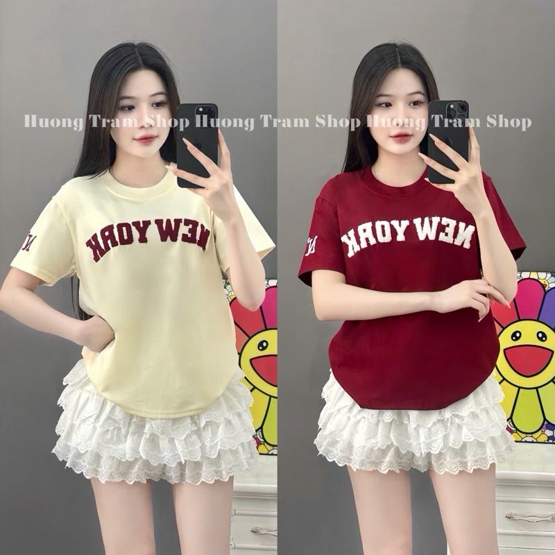 ( Deal Mở Bán) CHỮ XÙ NEWYOYRK- ÁO THUN BABYTEE - Áo Thun form vừa 35-55kg , chất thun cotton 4 chiều mềm mát , áo thu nữ phom vừa , Hương Trầm Shop