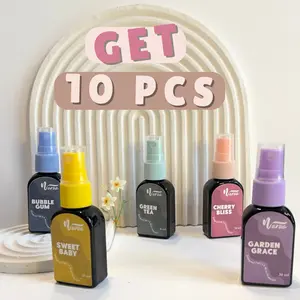 (Bundling Dapat 10) Naraa Glam Deo Spray 30ml FREE POUCH - Deodorant Spray With Niacinamide Non Alkohol 5 Varian (Tawas based)