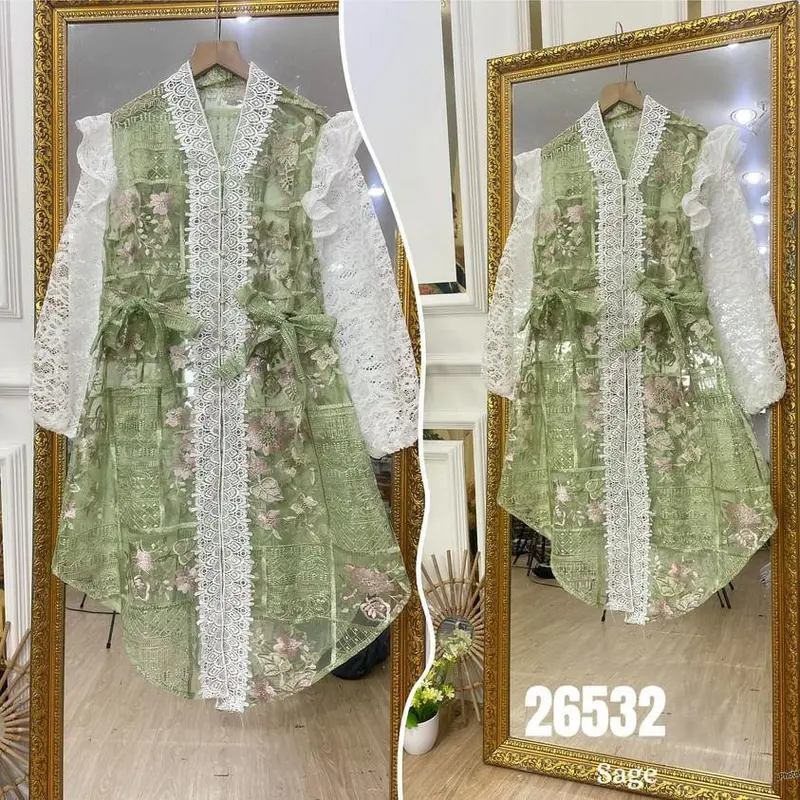 TRIFENA OUTER - SAPTO PREMIUM MOTIF BORDIR | Dewasa Cardigan Panjang - CUMA OUTER SAJA 3