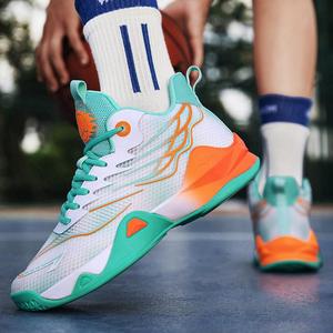 Kasut Bola Keranjang Baju Tinggi, Untuk Lelaki, Bernafas dan Tidak Licin, Kasut Bertali, Sesuai untuk Sukan Luar, Kasut Bola Keranjang Kusyen Outdoor