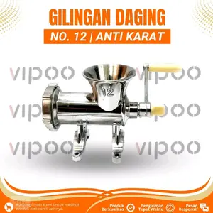 Detail produk dari gilingan daging VIPOO no.12 untuk daging kacang bumbu ikan dll.stenlis
