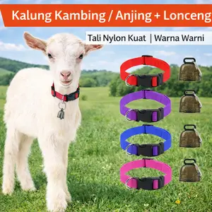 Kalung Lonceng Kambing / Anjing Tali Nylon Kuat | Adjustable 14–20 cm