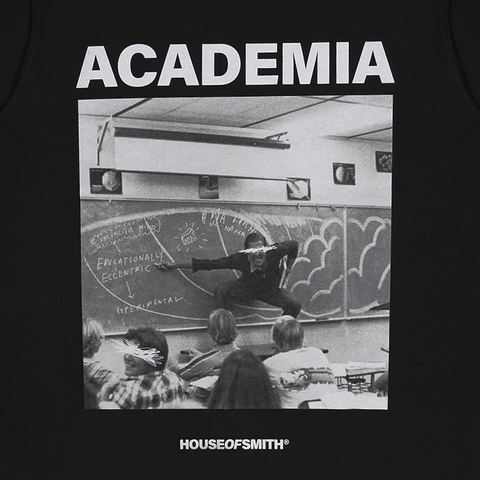 House of Smith T Shirt Academia Black Regular #11 - Kaos Pria Lengan Pendek