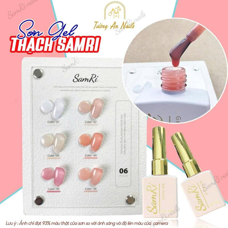 Sơn Gel Thạch SamRi Cọ Tròn 15ml màu sắc đa dạng Hàng Chính Hãng - làm nail