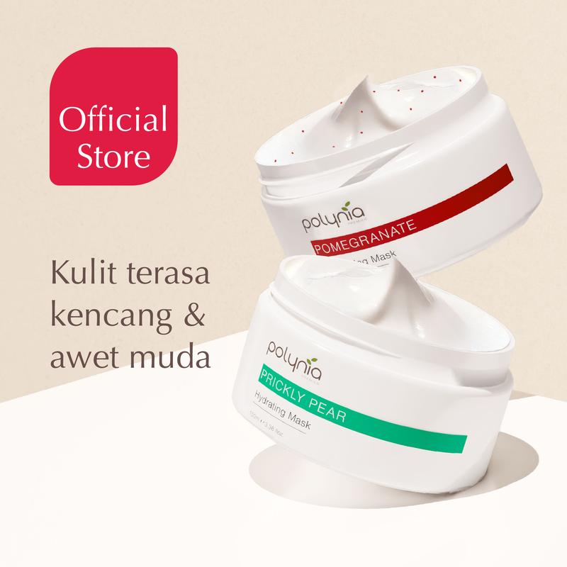 [HADIAH GRATIS] POLYNIA | Pomegranate Revitalizing + Prickly Pear Hydrating Face Mask | Samarkan Kerutan & Flek Hitam | Melembabkan & Jaga Skin Barrier 1
