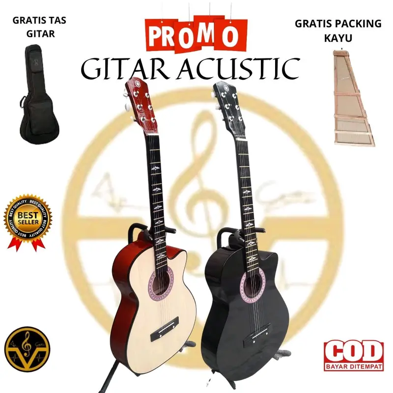 Gitar Akustik Yamaha Custom Untuk Pemula Senar String Rangka Kayu pinus 4