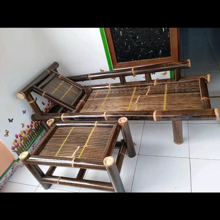 kursi bale bambu hitam/ bangku bambu/ furniture bambu