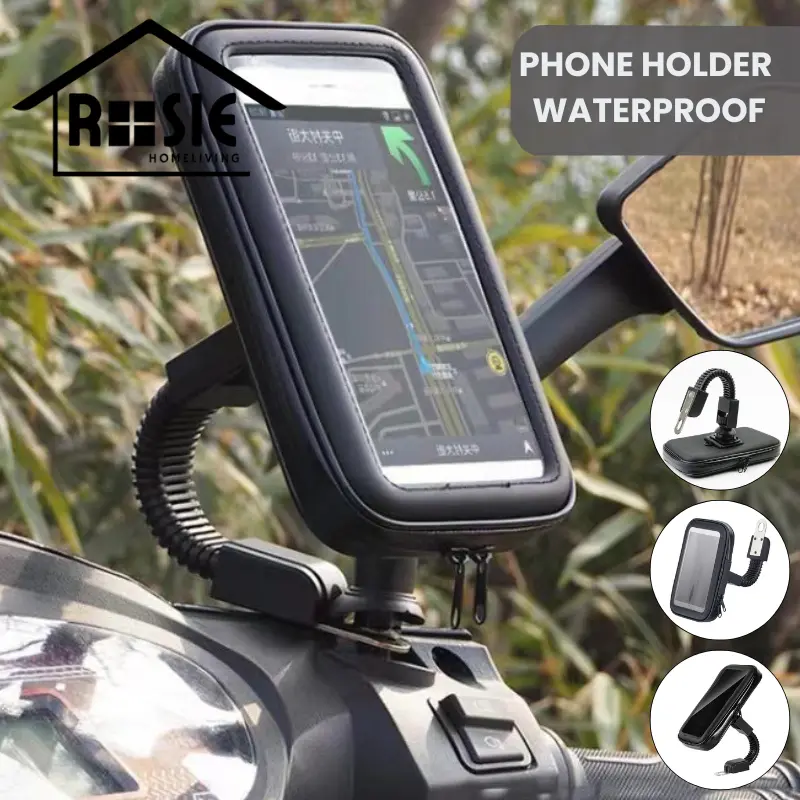 ROSIE Phone Holder Motor Waterproof Tempat Dudukan Hp Di Stang Sepeda Anti Air