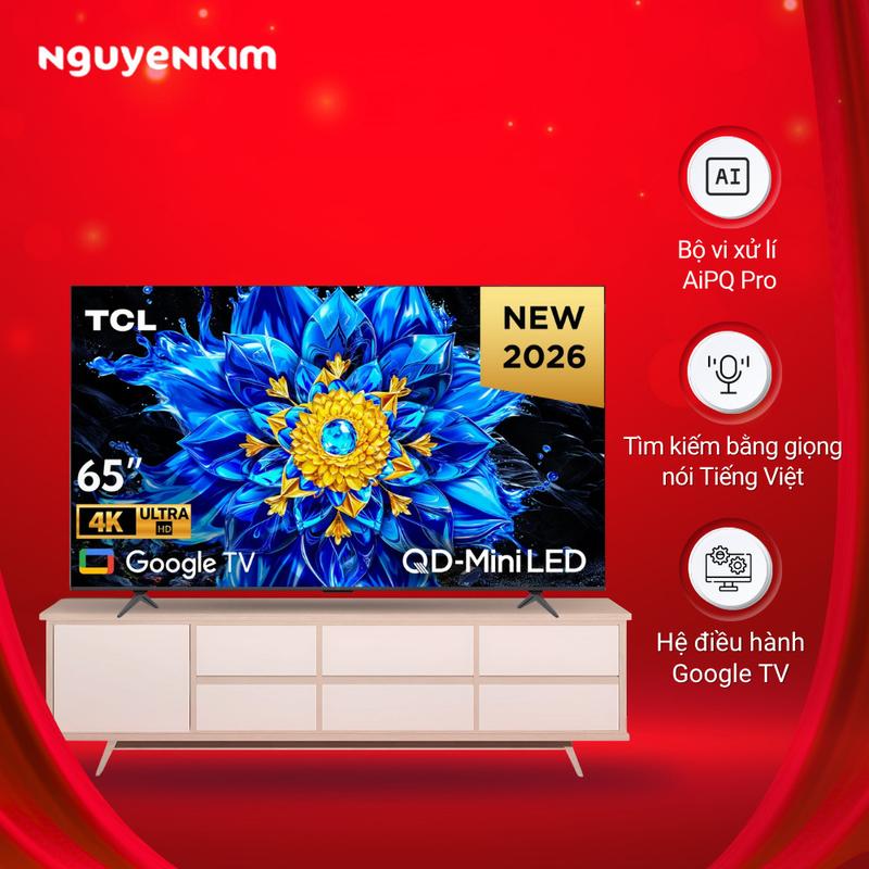 Google Tivi QD-Mini LED TCL 4K 65 inch 65P8LS