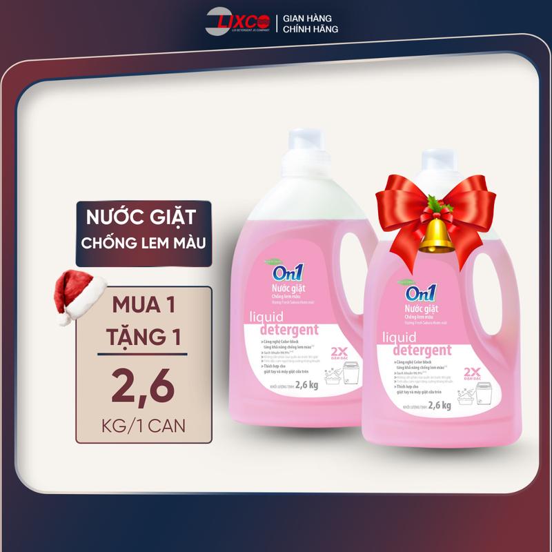 MUA 1 TẶNG 1 Nước giặt Lix sạch thơm 2.6kg 3.3kg 3.5kg hương hoa hồng damask. fresh sakura bamboo charcoal