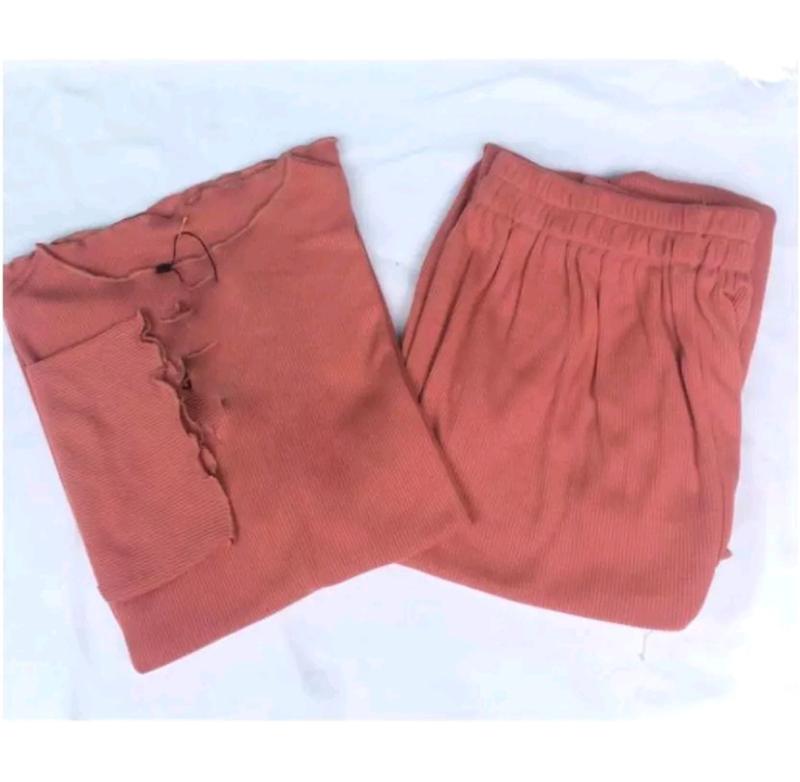 Product Introduction of Setelan Rib Knit Wanita Lengan 7/8 Celana Panjang Baju Atasan Polos Formal Dewasa Nyaman 7