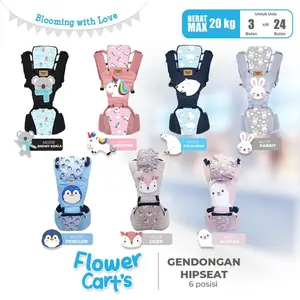 SALE! MOMS_ HIPSEAT Bayi  FLOWER Snobby BABY JOY HAPPYKID  bayi 6 Posisi CAMPURAN ransel terylene soft polyester zebra grey-brown ORIGINAL