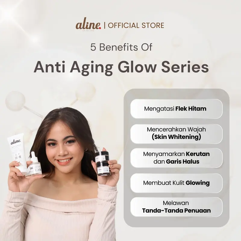 [FLASH SALE] Anti Aging Glow Series 4 in 1 kurangin flek hitam dan skin whitening || cerahkan wajah dan hilangkan flek di 5 hari Acid Ceramide Kusam Niacinamide Pembersih Wajah Mengencangkan/Mengangkat Facial Melembutkan Cleansing Mencerahkan Membersihkan 4