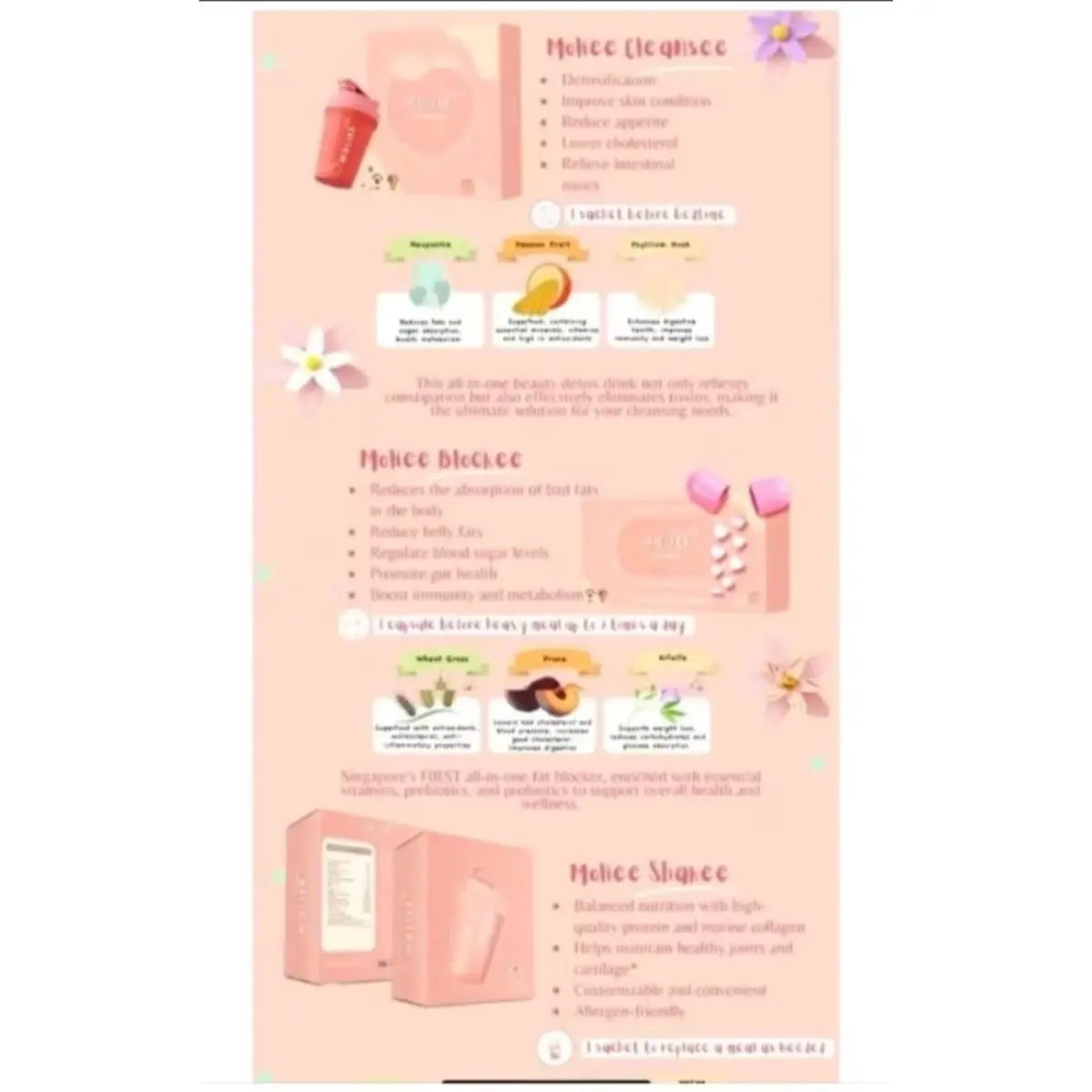 2 box  Moliee in stock Shakee blockee cleansee