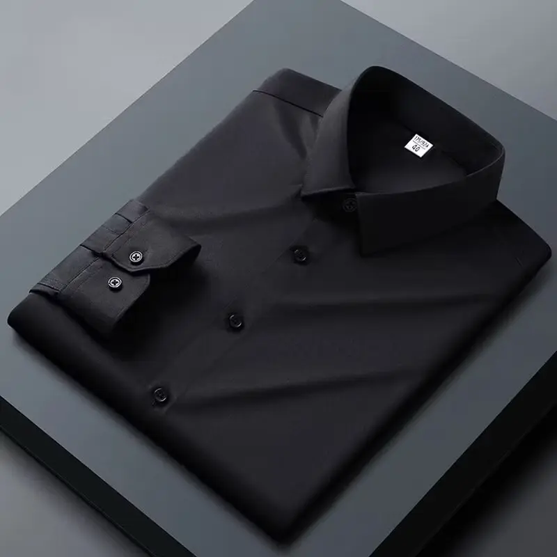 HOT PROMO️️ Kemeja Polos Hitam Pria Lengan Panjang Termurah Formal