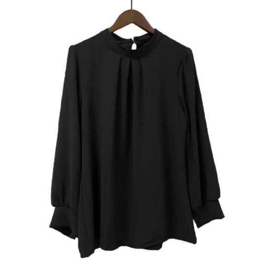 Product Introduction of Blus Wanita Crinkle Airflow Kancing Jamur Belakang Modern Ringan Sejuk Nyaman Elegan Anggun Praktis Baju Atasan Dewasa Panjang Cantik Tangan Lembut Unik 28