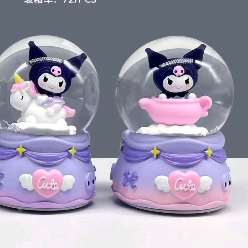 mini snowball princess castle Bola air salju lampu warna warni kastil 3