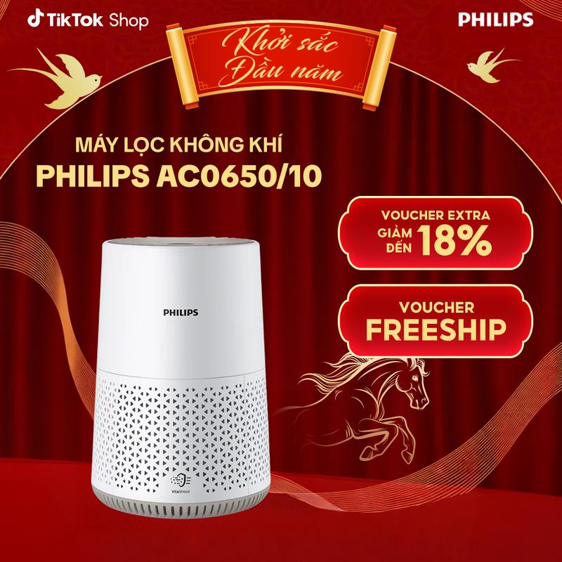   DEAL SỐC  Máy Lọc Không Khí Philips AC0650  10 có NanoProtect HEPA lọc đến bụi 0.003 μm |39m2 Làm Sạch 