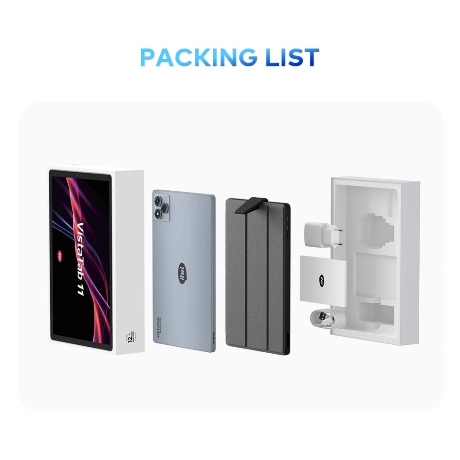 Official itel VistaTab 11 Tablet + KEYBOARD + PEN- 12GB(4+8)+128GB - 10.1" HD+ IPS Display Screen - 6000mAh - Support ChatGPT - AI Assistant with Learning Center