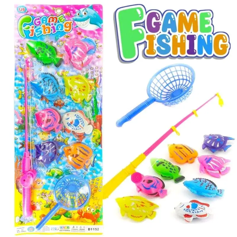 Mainan Pancing Ikan Magnet / Mainan Anak Mancing Ikan Plus Joran Dan Serok Ikan B 1152