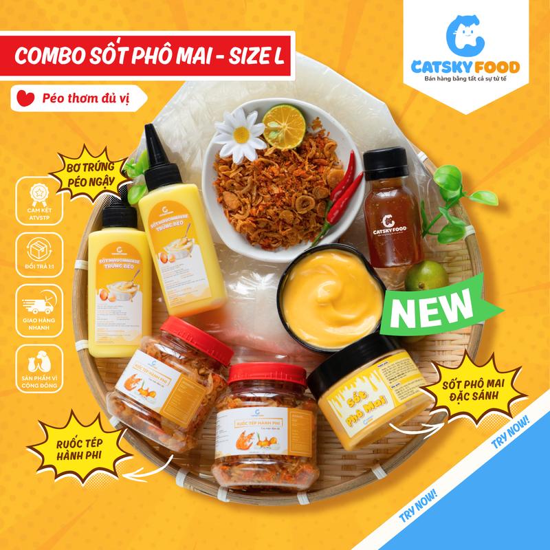 Combo Bánh Tráng Bơ [Sốt Phô Mai Mới] - Bánh Tráng Phơi Sương Catsky Food -  Ruốc Tép Khô Hành Phi Hương Vị Đậm Đà, Bơ, Đồ Ăn Vặt Snack Food