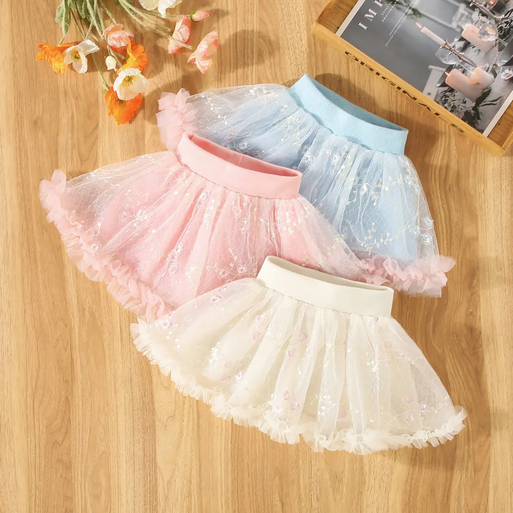 Baby Girl Pink Tulle Skirt Party Dress Festival Birthday Party Mesh Skirt
