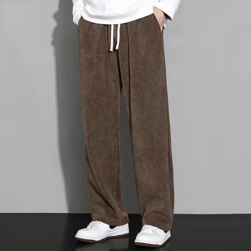 Celana korduroy pria corduroy pants pria celana oversize pria wide leg korean style corduroy Pacar celana longgar celana kulot pria sederhana import premium black celana Murah fashion lurus celana big size celana corduroy pants loose pants pria celana 0